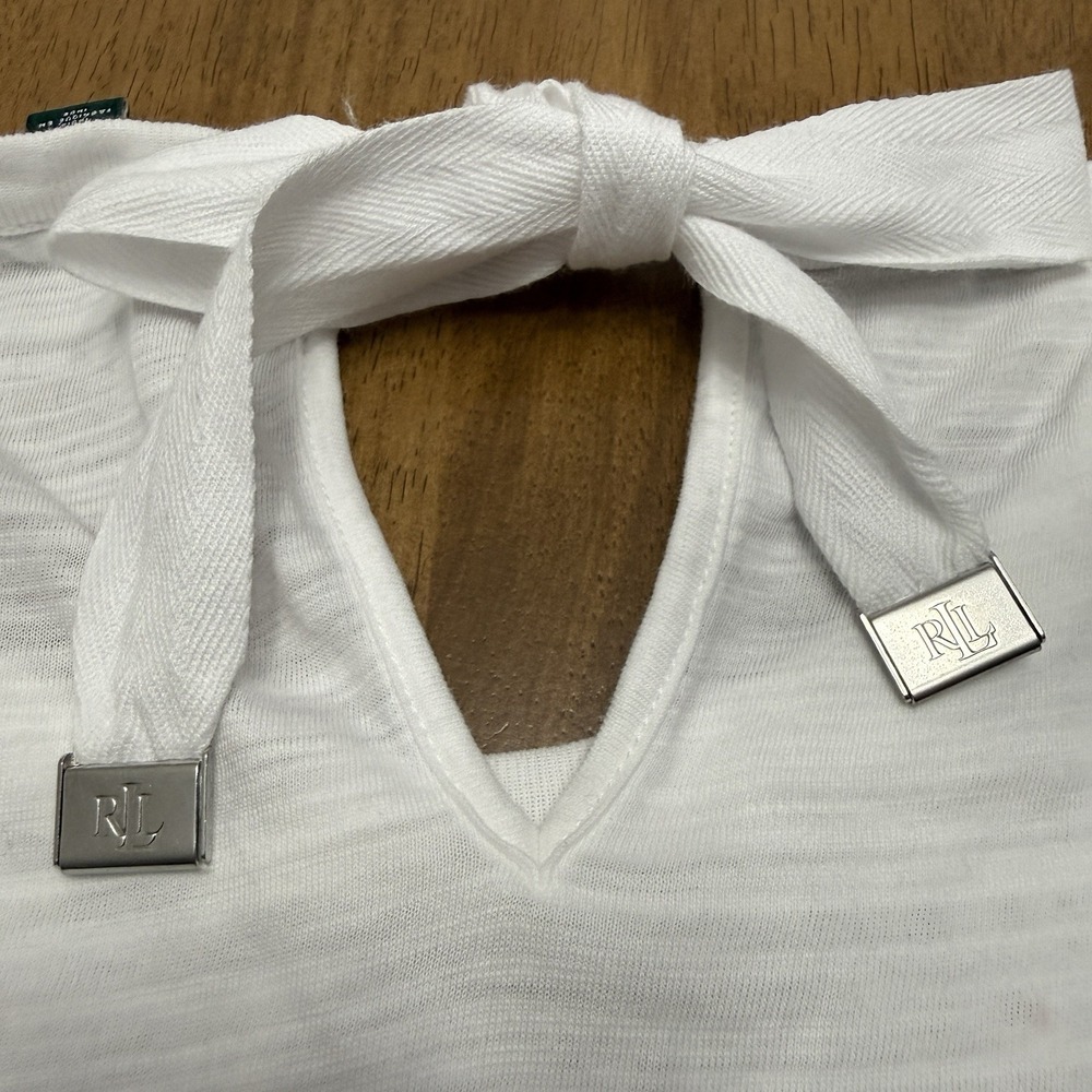 Lauren Ralph Lauren White Eyelet Short Sleeve Top - Picture 4 of 9